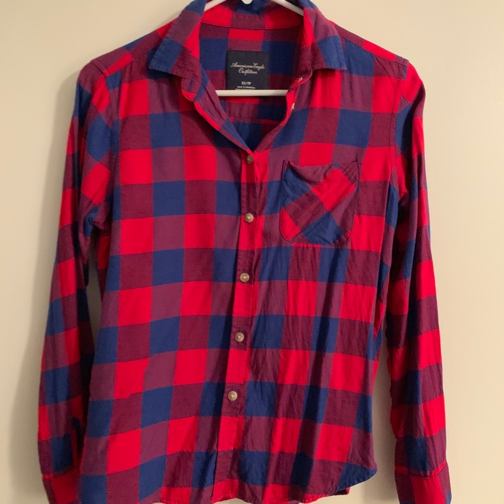 Plaid button down.